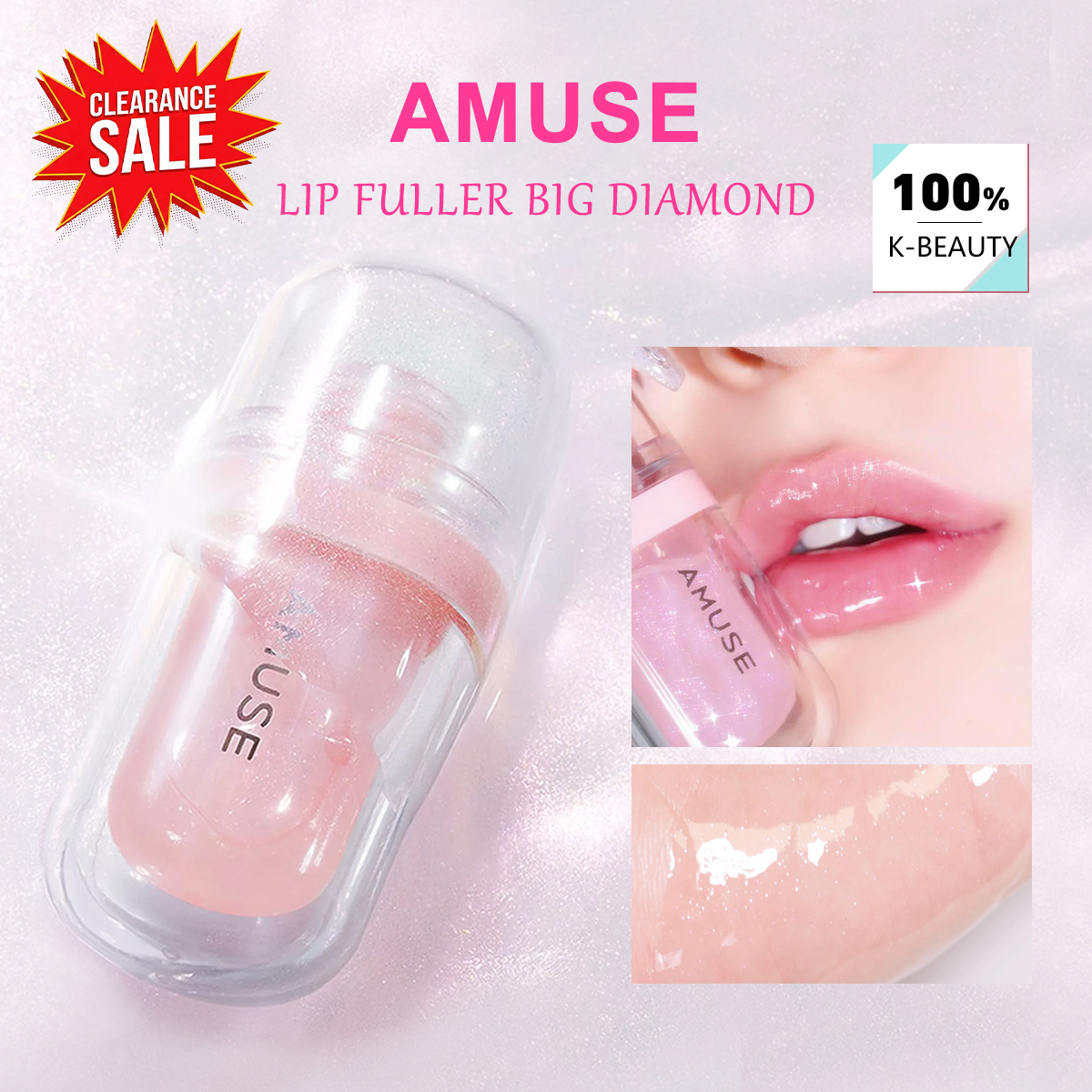 Lip Tint Korean - [ClearanceSale] AMUSE LIP FULLER BIG DIAMOND,Glass