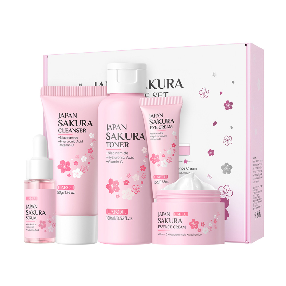 LAIKOU Sakura 5pcs Skin Care K – обзор и цена Essence Serum Toner