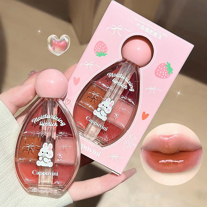 6 Color Mirror Lip Gloss Palet – обзор и цена Lip Tint Korean