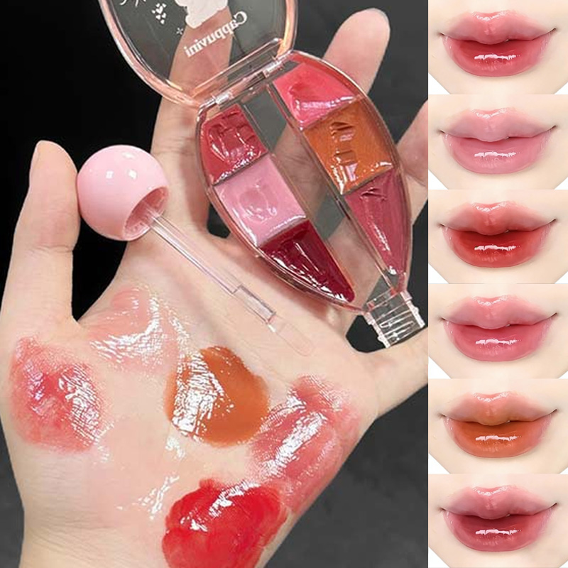 6 Color Mirror Lip Gloss Palet – обзор и цена Lip Tint Korean