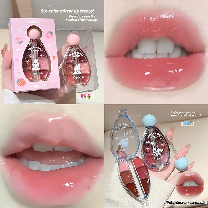 6 Color Mirror Lip Gloss Palet – обзор и цена Lip Tint Korean