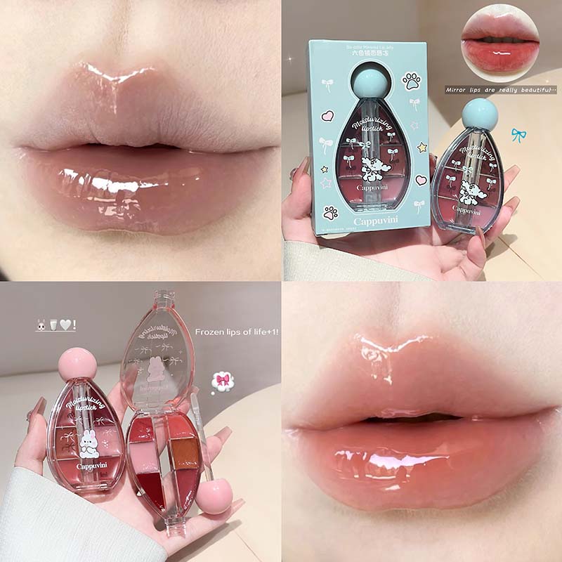 6 Color Mirror Lip Gloss Palet – обзор и цена Lip Tint Korean