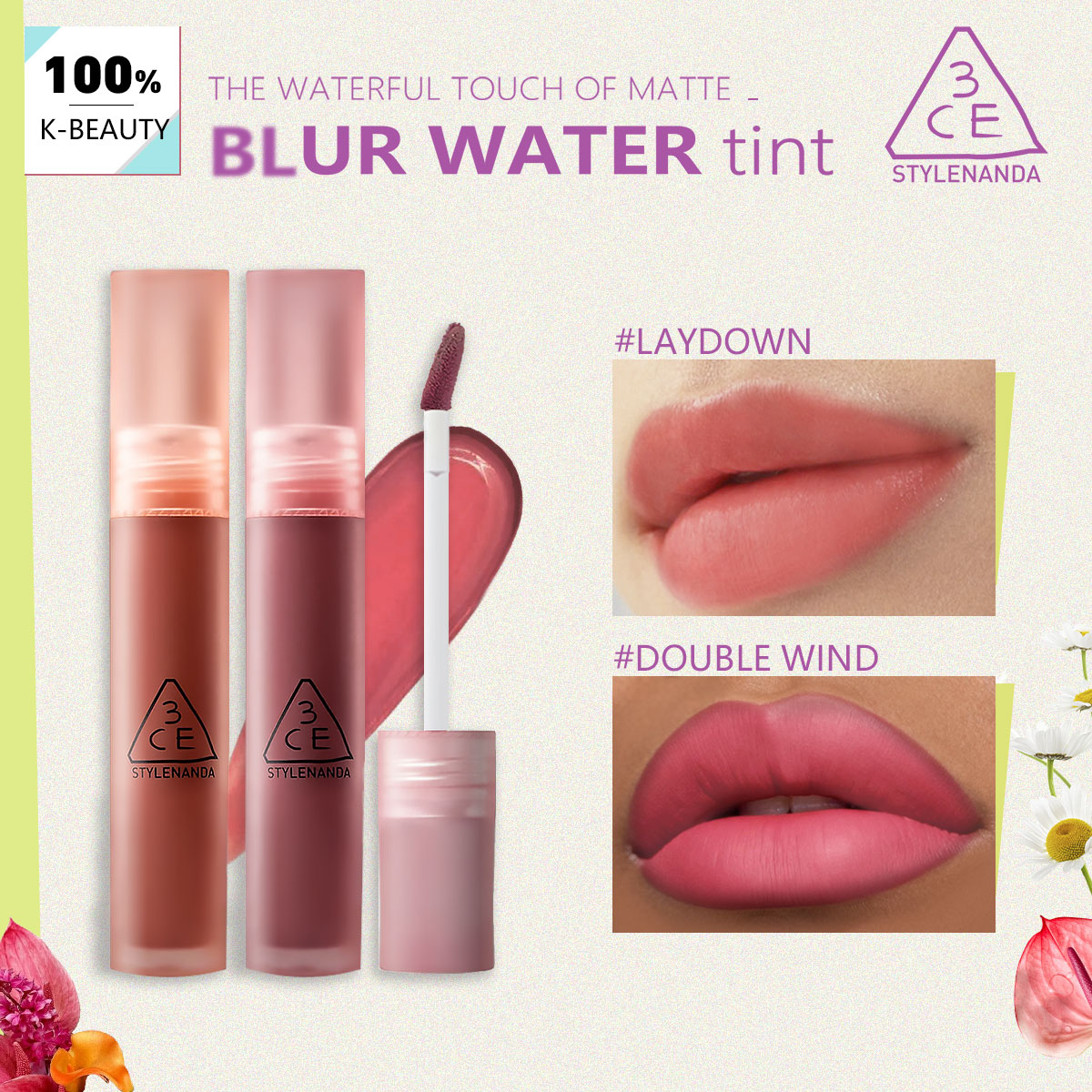 3CE BLUR WATER TINT,Buildable  – обзор и цена Lip Tint Korean